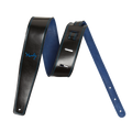 Moody 2.5" LEATHER BACKED GUITAR STRAP - BLACK/BLUE