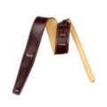 Moody 2.5" LEATHER BACKED GUITAR STRAP - BROWN/CREAM
