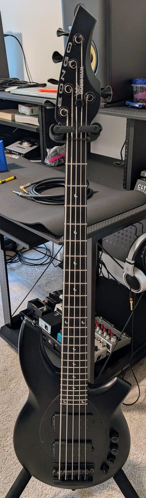 Used Ernie Ball Music Man Bongo 5 HH - Stealth Black
