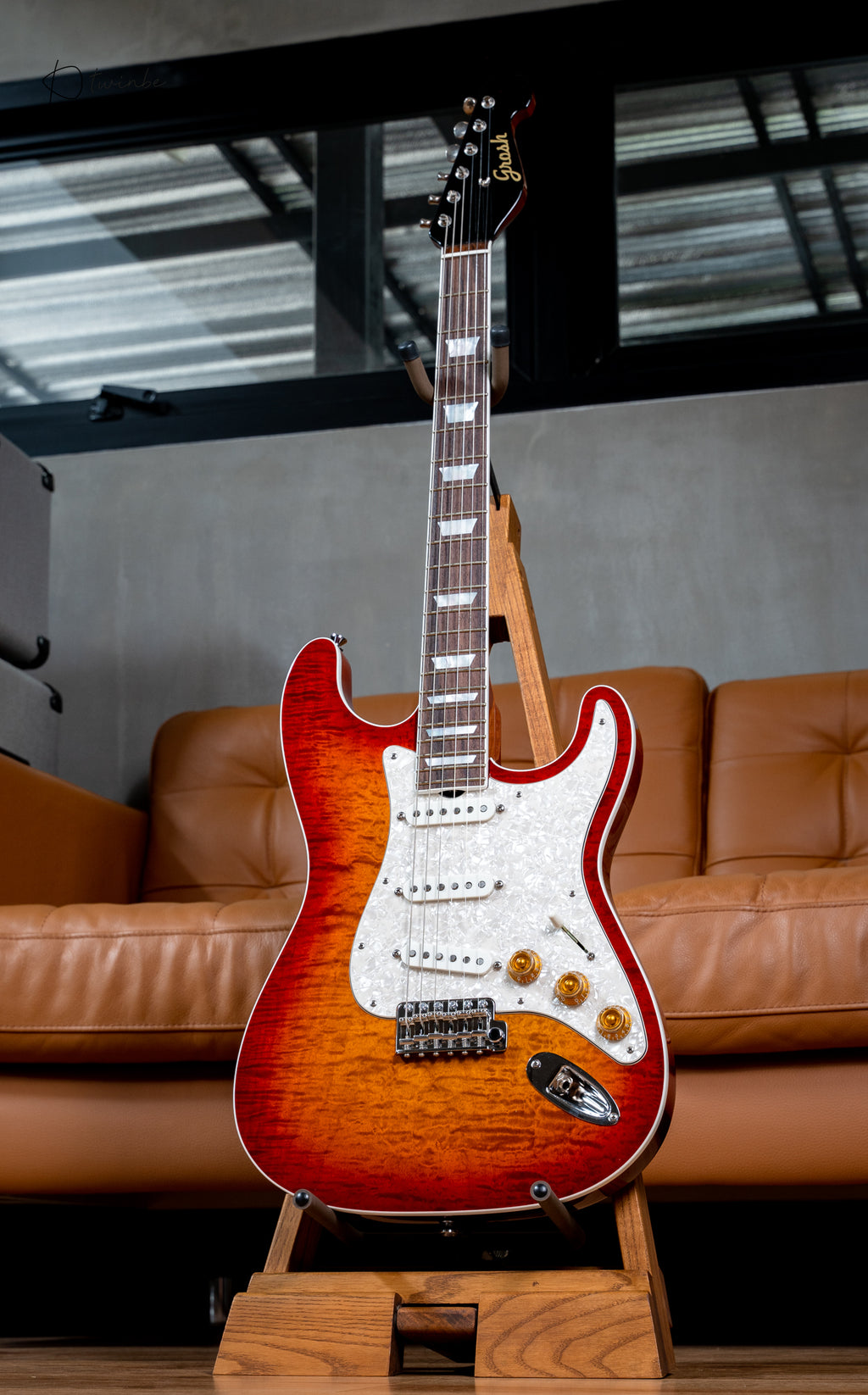 Don Grosh NOS MT-59 Retro Limited Edition "Hamilton Strat" Deep Vintage Cherry Burst