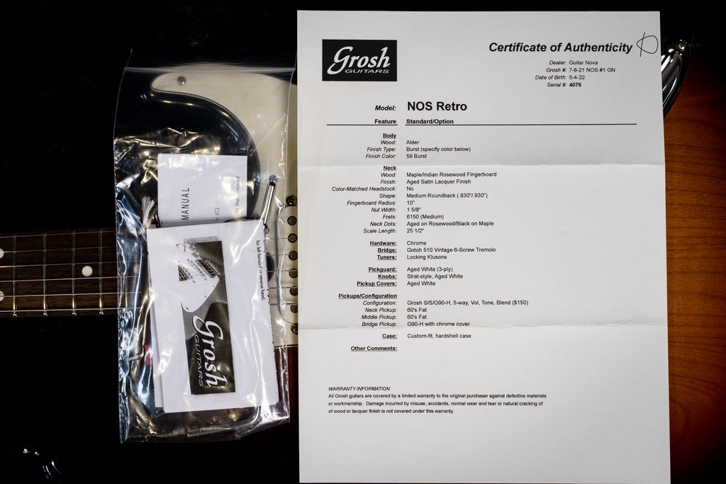 Don Grosh NOS Retro S - 59 Burst