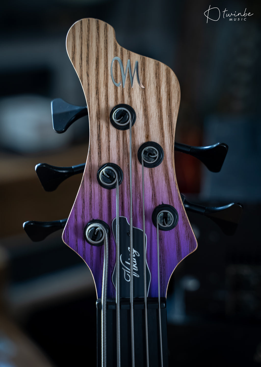 Mayones Viking 5 Strings Bass Transparent Dirty Ash Fade up violet