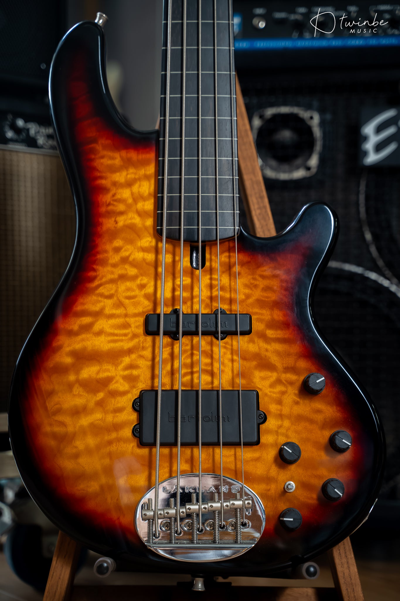Lakland 55-02 Standard Sunburst Finish Ebony LIned Fretless