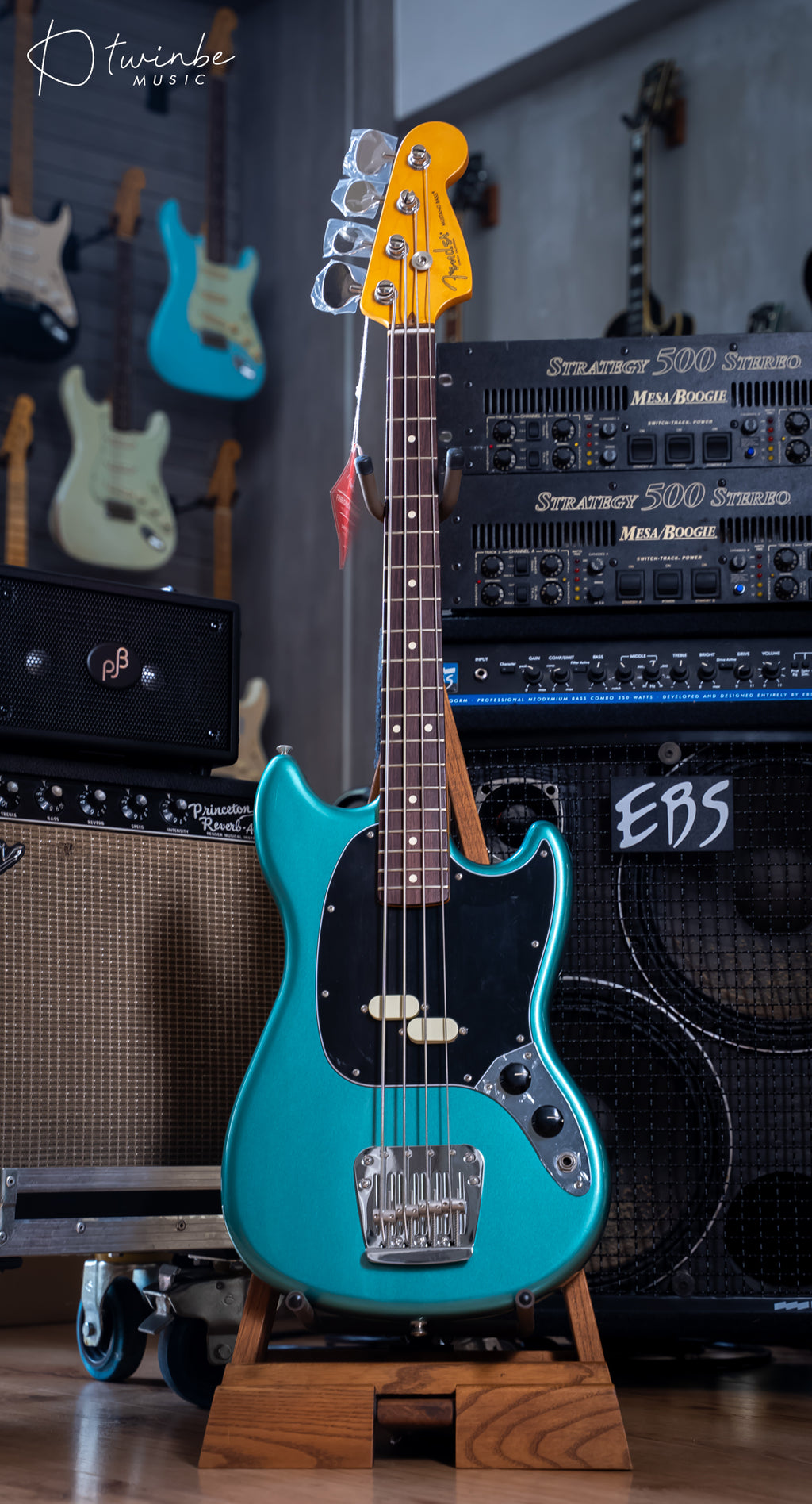Fender American Professional Classic Mustang Bass,Fadded Sherwood Green Metallic