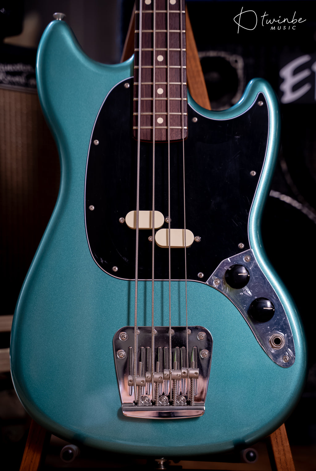 Fender American Professional Classic Mustang Bass,Fadded Sherwood Green Metallic