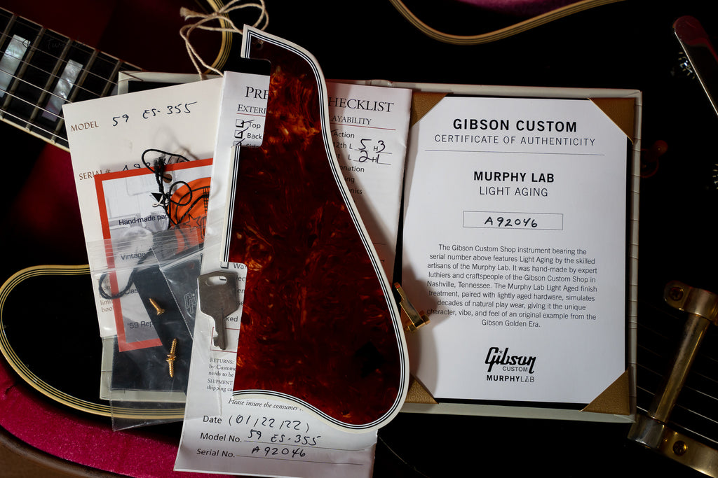 Gibson Custom Shop Murphy Lab 1959 ES-355 Bigsby Ebony Light Aged