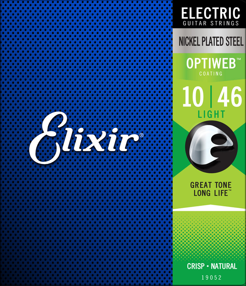 Elixir 19052 Optiweb Coated Nickel Plated Electric Guitar Strings Light 10-46