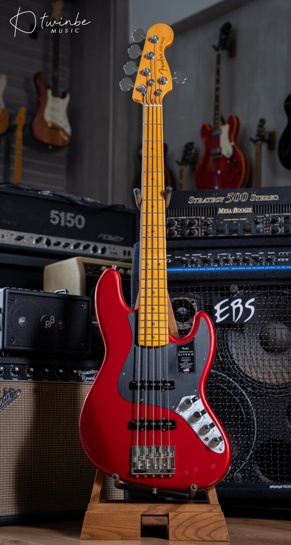 Fender American Ultra II Jazz Bass V Sinister Red - Image 3