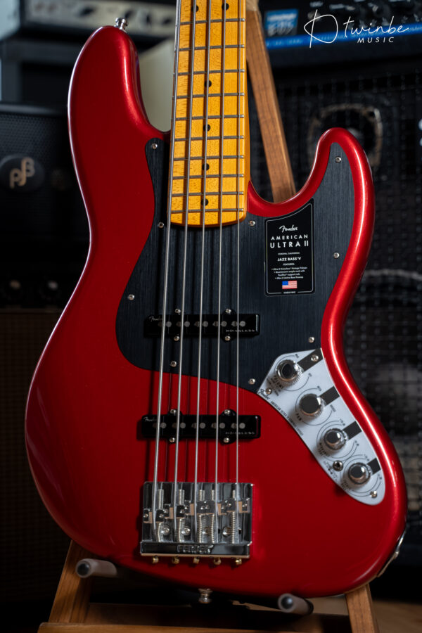 Fender American Ultra II Jazz Bass V Sinister Red - Image 5