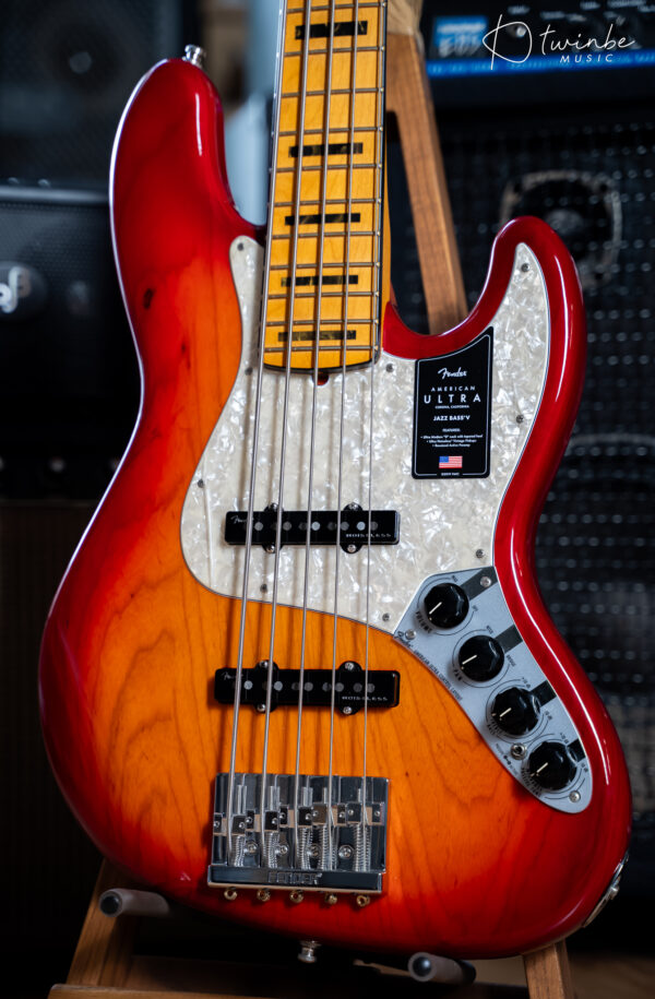 Fender American Ultra I Jazz Bass V Plasma Red Burst