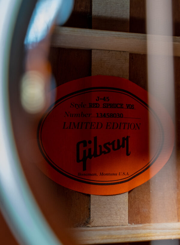 2018 Gibson Custom Shop J-45 Red Spruce VOS - Image 4