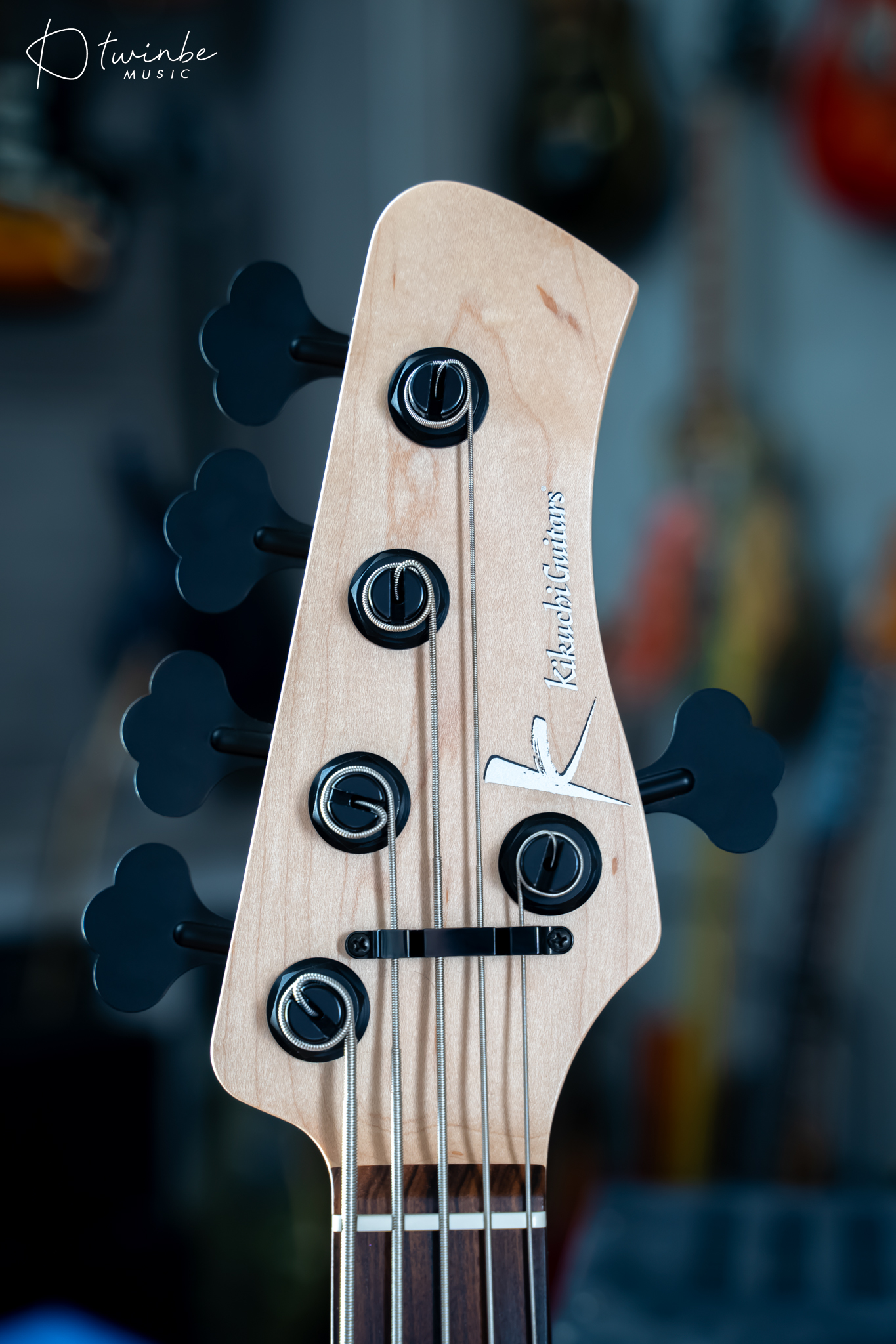 Kikuchi Guitars Custom Bass 5 Flame Maple Trans Red - Image 4