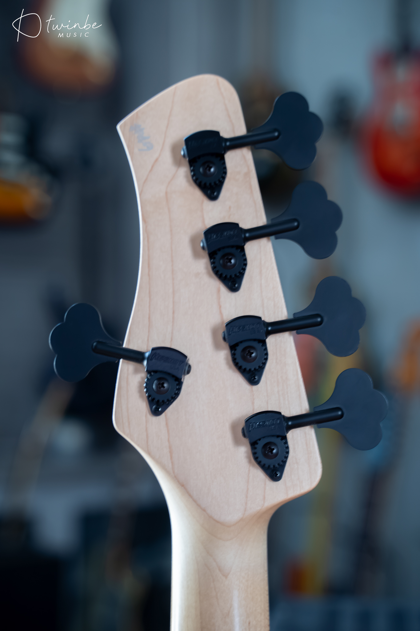 Kikuchi Guitars Custom Bass 5 Flame Maple Trans Red - Image 8