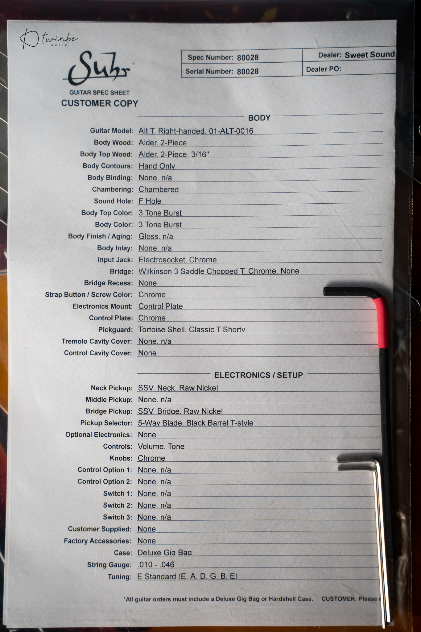 Suhr Alt T (3 Tone Burst) - Image 8