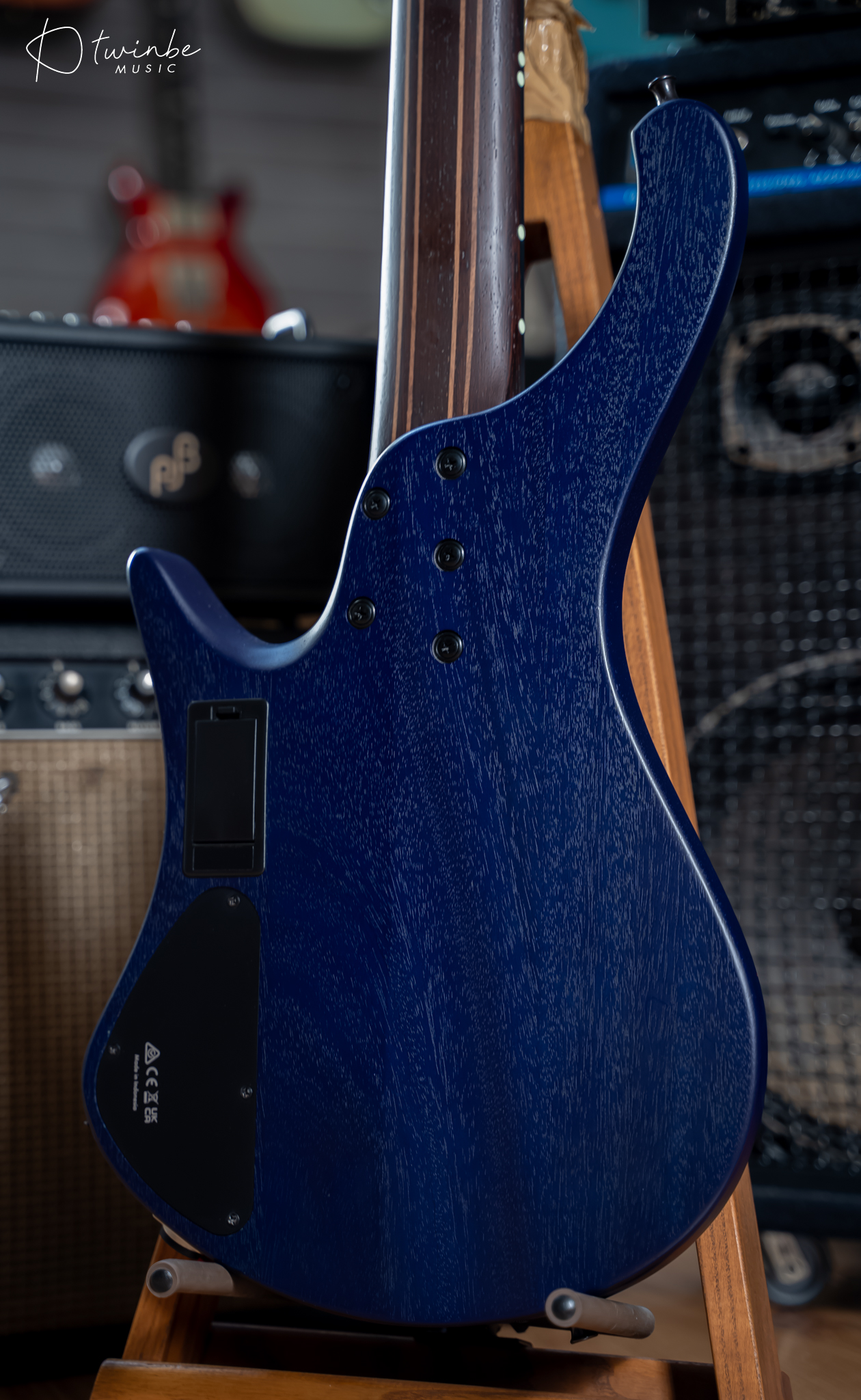 Ibanez EHB1505MS Headless 5 String Bass Pacific Blue Burst Flat - Image 7