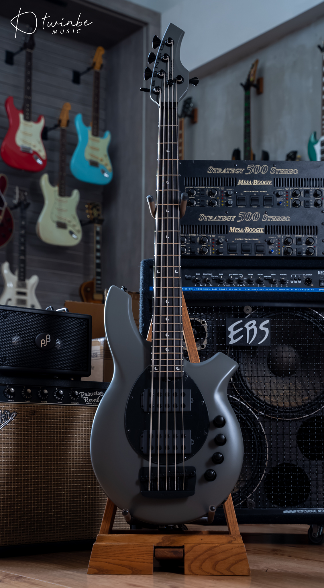 Ernie Ball Music Man Bongo 5 HH Titan Gray - Image 3