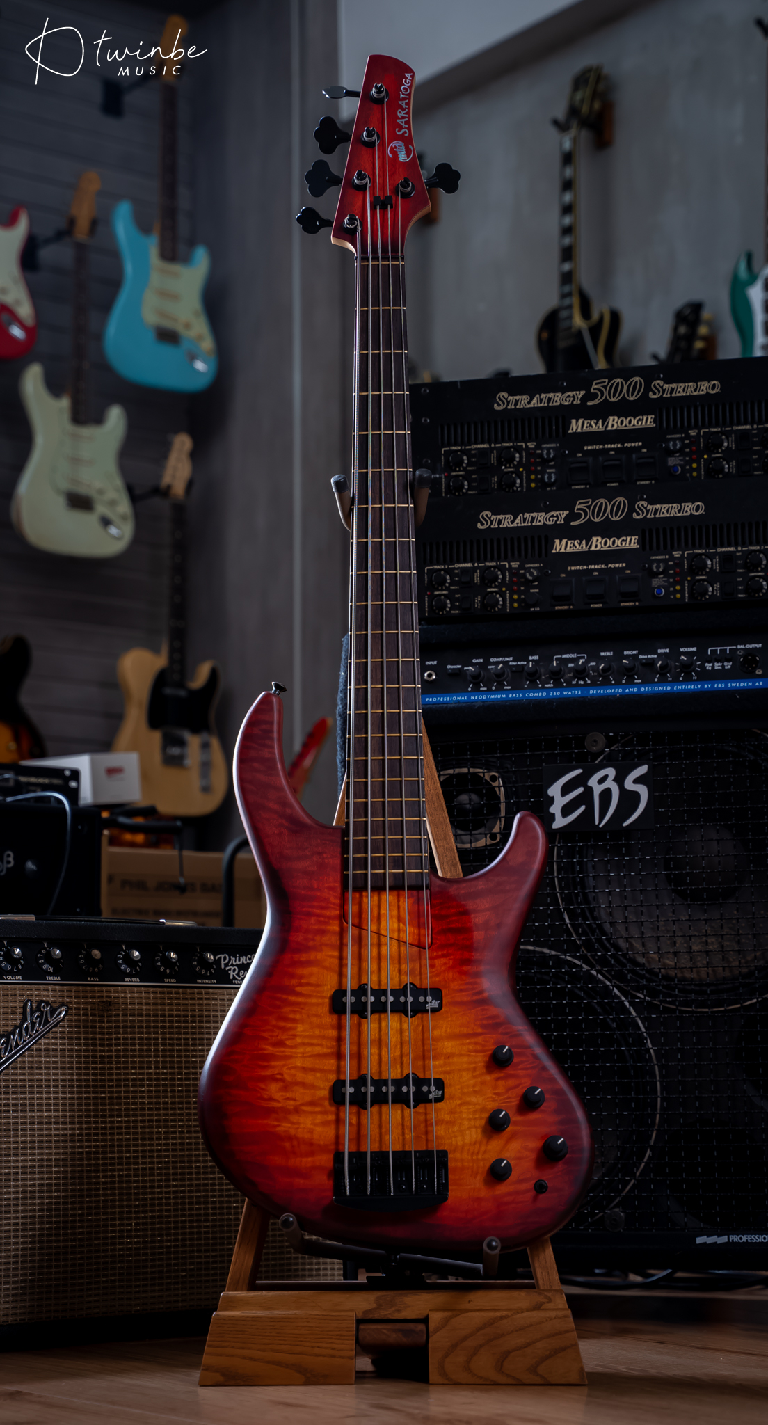 MTD USA Saratoga 5 Bass Strings Red Burst - Image 3